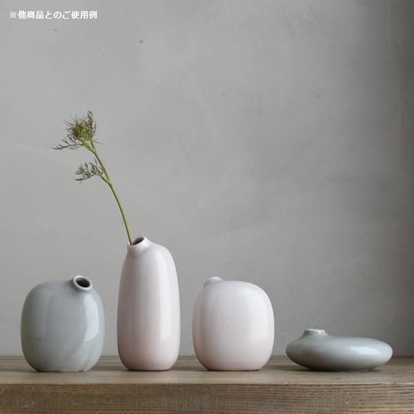未使用・新品 手作り陶器 花瓶 白茶ストライプ pg-27098.jpg