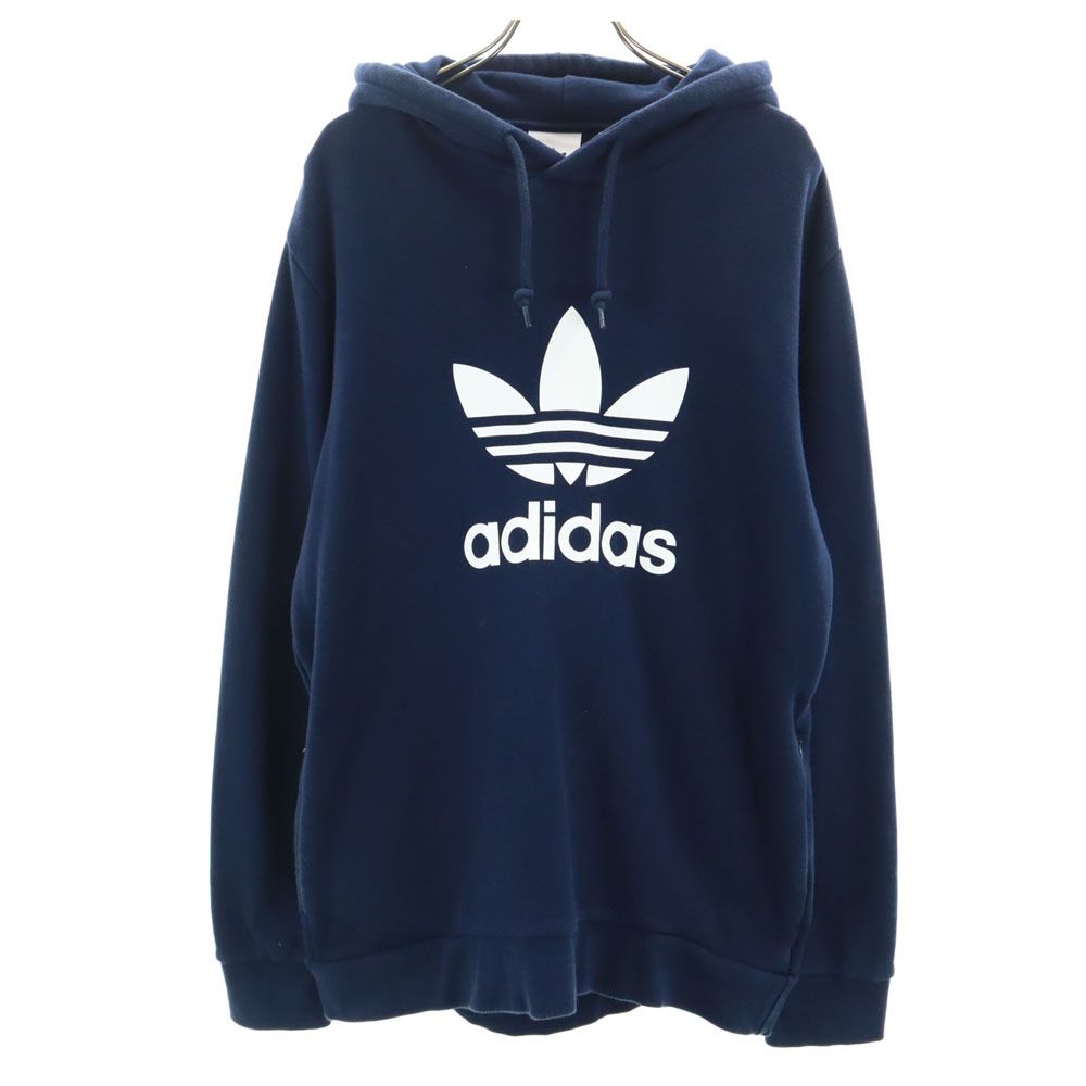 アディダスオリジナルス トレフォイルロゴ 長袖 スウェットパーカー M ネイビー adidas Originals メンズ