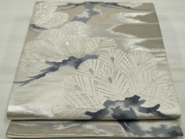 平和屋着物○全通柄袋帯 紬地 臈纈染め 抽象文 正絹 逸品 CAAT8378hy  