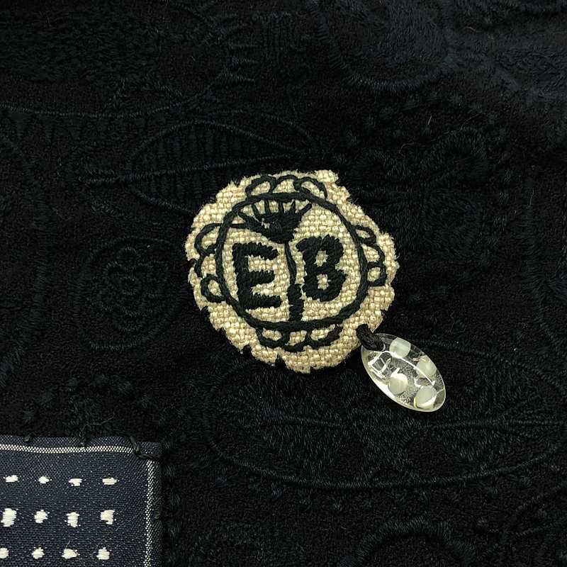 【美品】  mina perhonen / ミナペルホネン | × eb.a.gos / エバゴス ラムレザー エンブロイダリー フラップ ショルダーバッグ | ブラック | レディース 美品】 mina perhonen / ミナペルホネン | × eb.a.gos / エバゴス