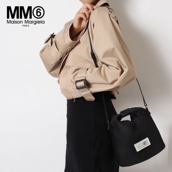 エムエムシックス MM6 Maison Margiela ジャパニーズ JAPANESE メッシュ クロスボディバッグ【ブラック】 SB6WD0026  P5752 T8013/【2023-24AW】l-bag