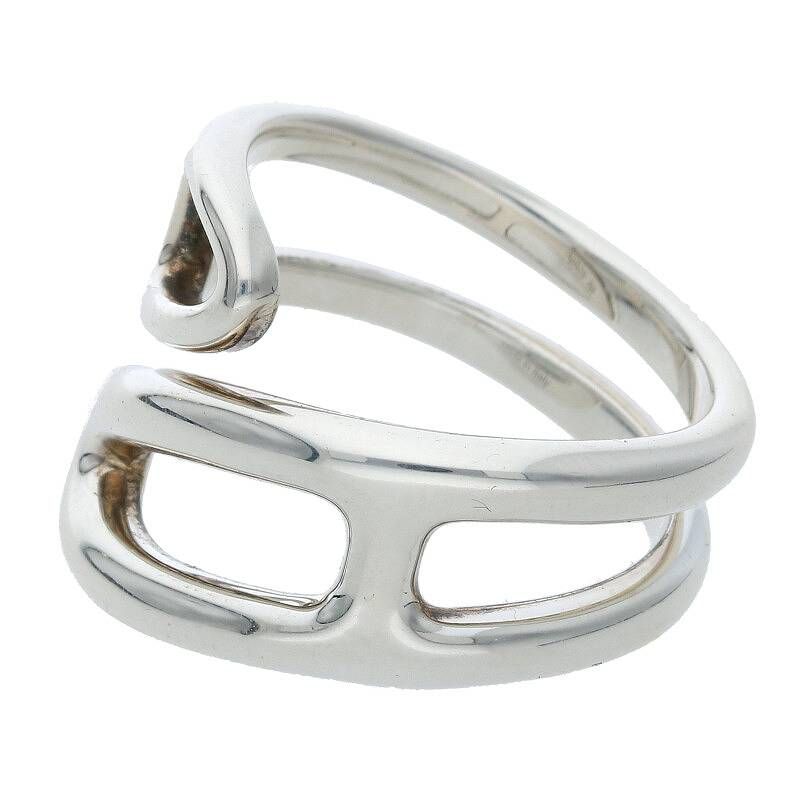 エルメス シェーヌダンクル ツイスト シルバーリング メンズ 15号