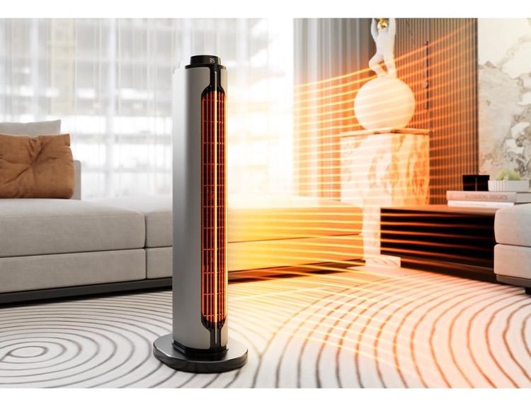 セラミックヒーター 速暖ヒーター 2秒瞬間加熱 ECO省エネ 冷暖兼用 左右100°首振り 2~12Hタイマー機能 リモコン付 1200W 節電対策 8-15畳 転倒自動OFF 過熱保護 足元暖房 低騒音 脱衣所|トイレ|洗面所|寝室|書斎|部屋|浴室 グレー