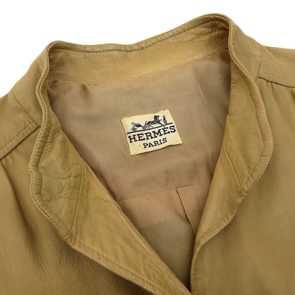 美品 エルメス 80年代フランス製 カーフレザー ライダースジャケット  