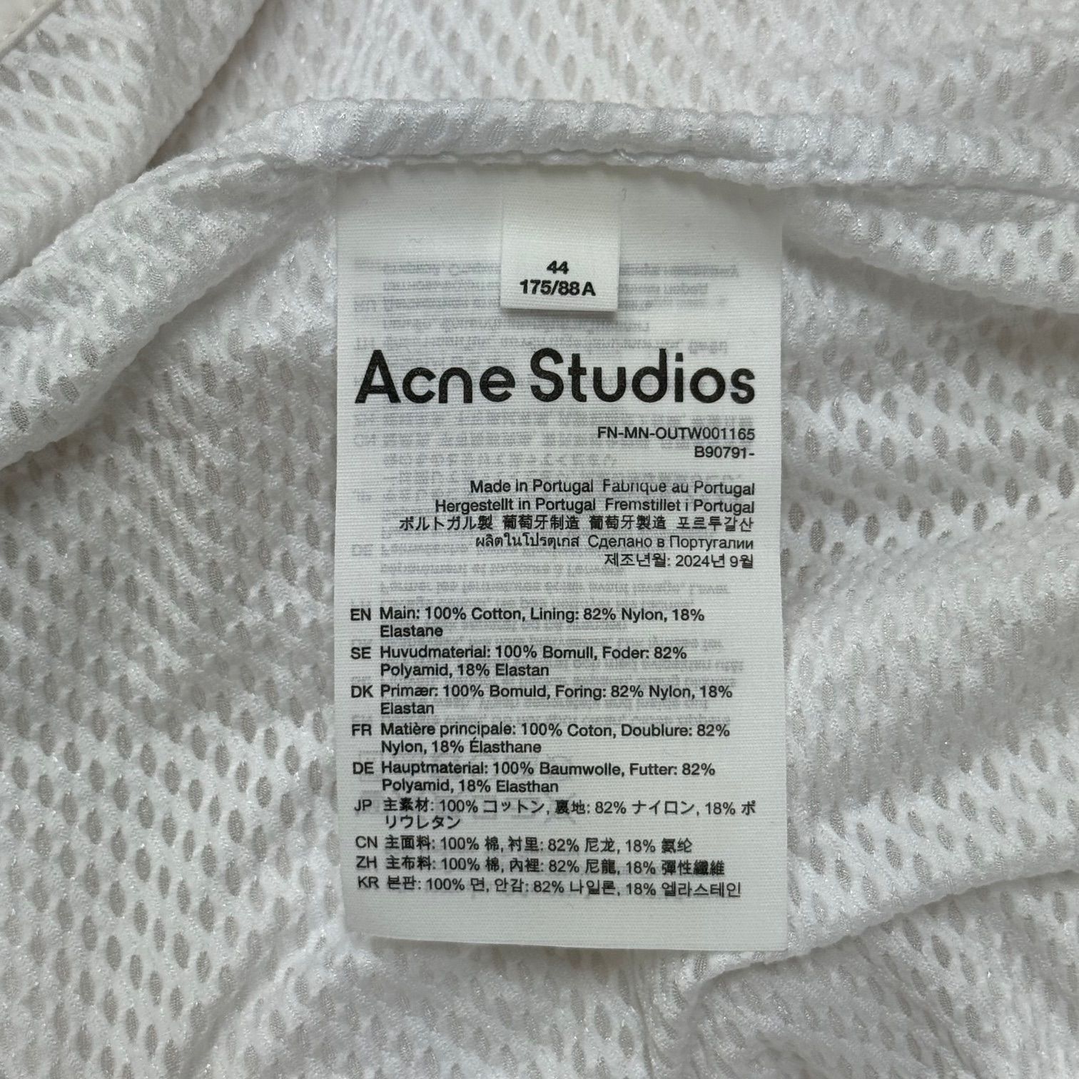 参考上代104500円 ACNE STUDIOS 24SS ロゴジッパージャケット 参考上代104500円 ACNE STUDIOS 24SS ロゴジッパージャケット