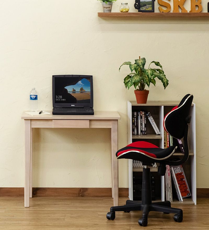 マルチテーブル 天然木 引き出し 1杯付き デスク 75×45 長方形 勉強机  