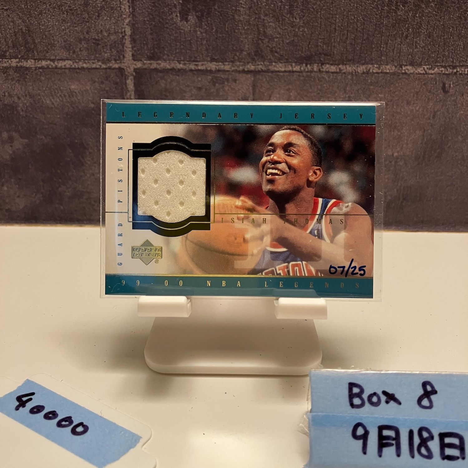 1999 Upper Deck Isiah Thomas 07|25 Detroit Pistons Game-used ジャージ Legends カード