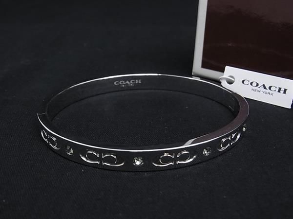 ■美品■ COACH コーチ バングル ブレスレット アクセサリー レディース メンズ シルバー系 DK2876