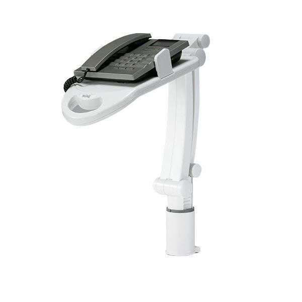 （まとめ）TANOSEE テレホンスタンドフレックス ホワイト 1台 組立品 〔×3セット〕
