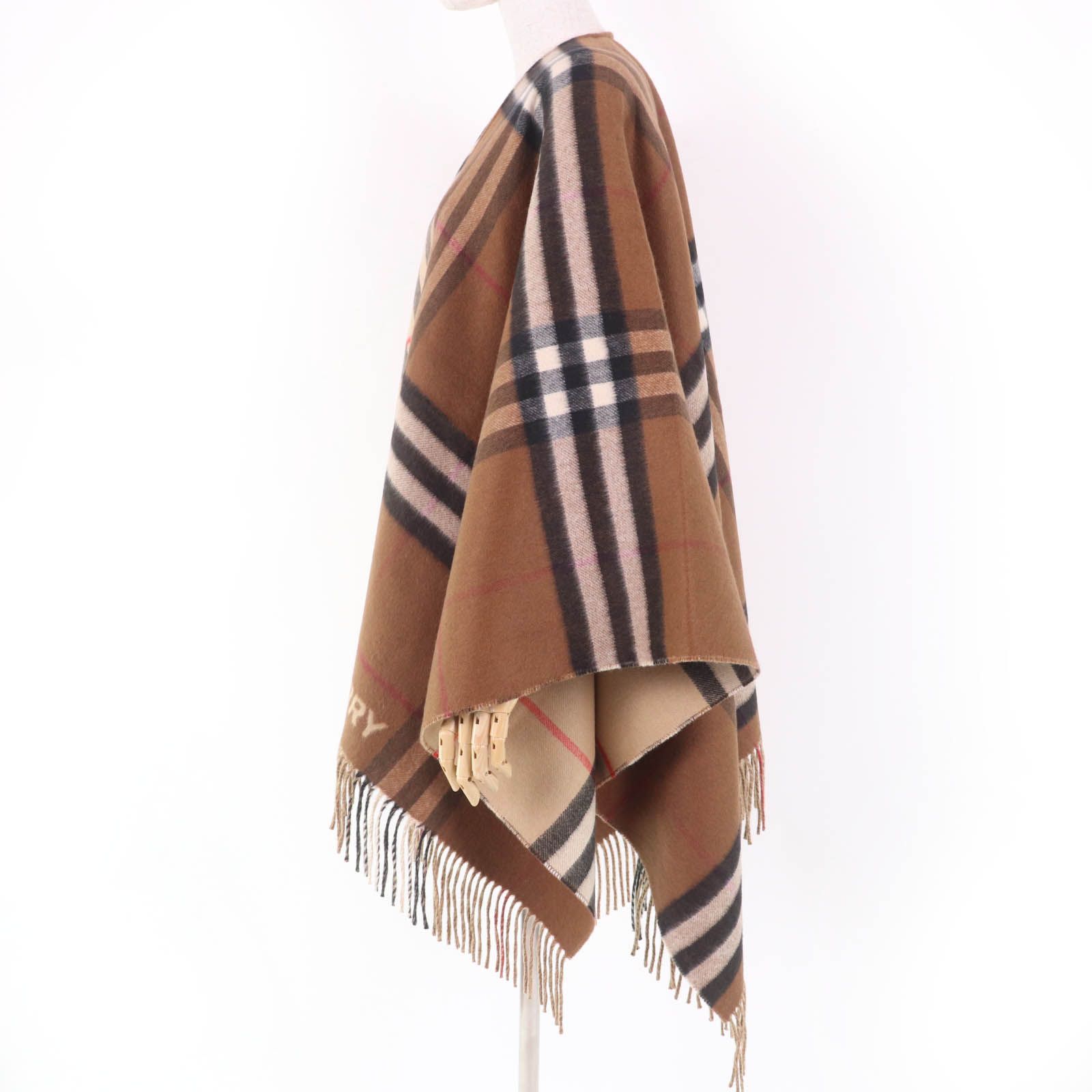 美品BURBERRウールカシミヤポンチョ 美品✨バーバリー Capsmoore