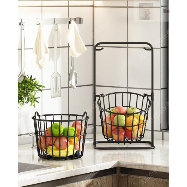 フルーツバスケット 3段フルーツバスケットボウルスタンド カウンタートップ用 フルーツボウルオーガナイザーホルダー セラミックフルー 3段フルーツバスケット  フルーツボウル キッチンカウンタートップラック 多目的パンバスケット 野菜ラック 野菜 フルーツ ポテト ... 果物ラック 2段式ポータブルフルーツボウルバスケット フルーツ パン スナック 取り外し可能な金属製長方形バスケット(黒)