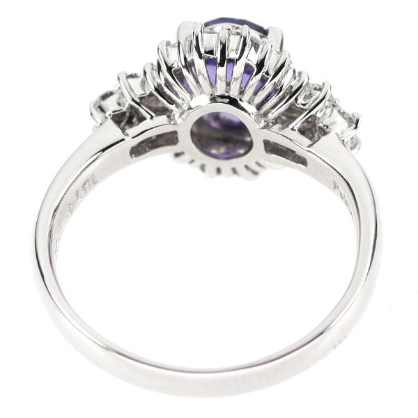 Pt900 パープルサファイア ダイヤモンド リング 1.874ct D0.58ct 