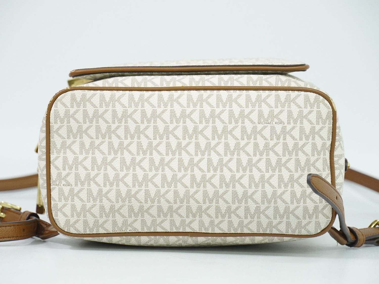 KORS バックパック アイボリー/ブラウン 本物 マイケルコース MICHAEL KORS MKシグネチャー リュック