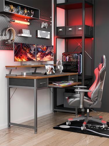 パソコンデスク ODK キーボードスライダー付き 幅120cm