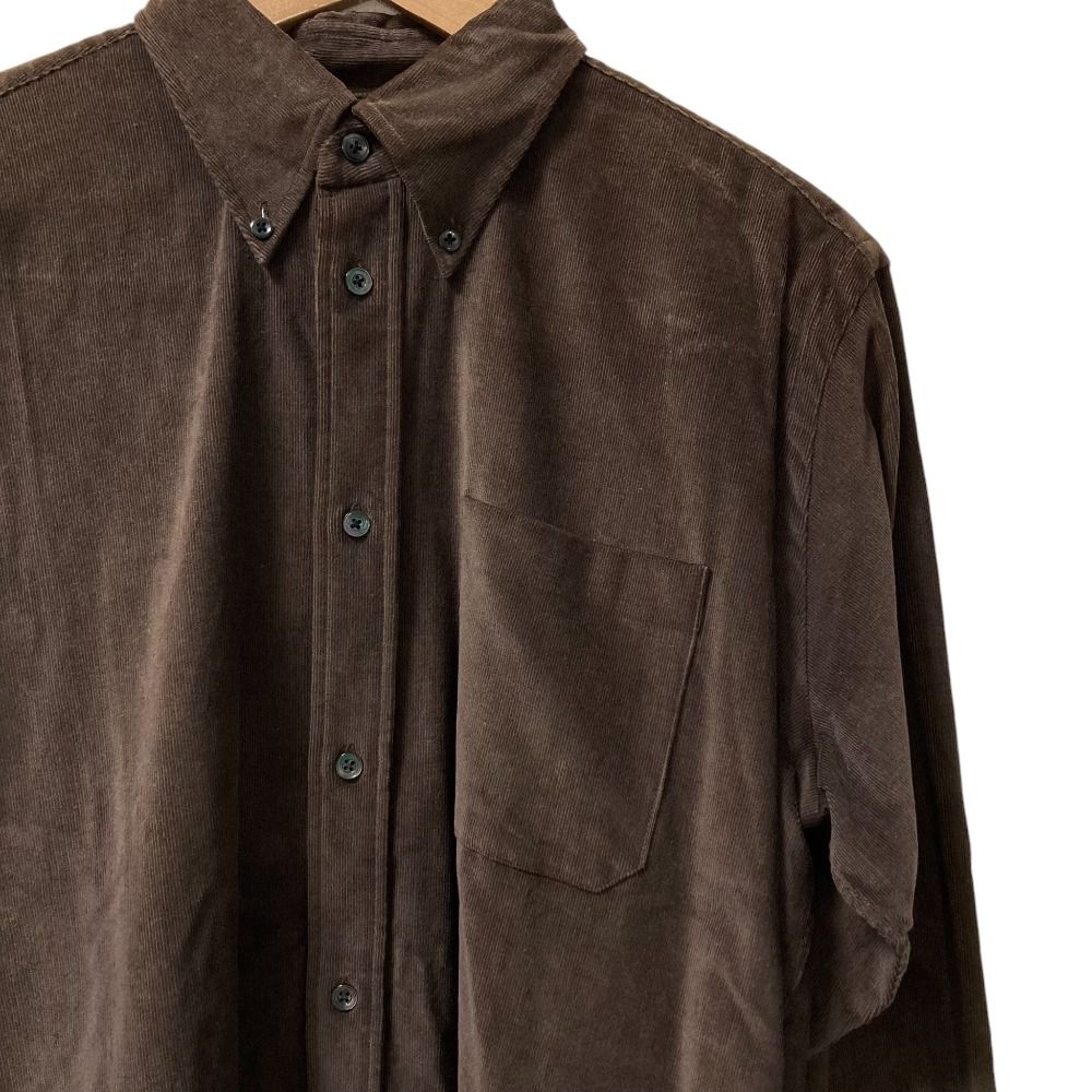 HERMES エルメス セリエボタン 長袖 コーデュロイシャツ サイズ39 15 1 2 ブラウン メンズ 古着