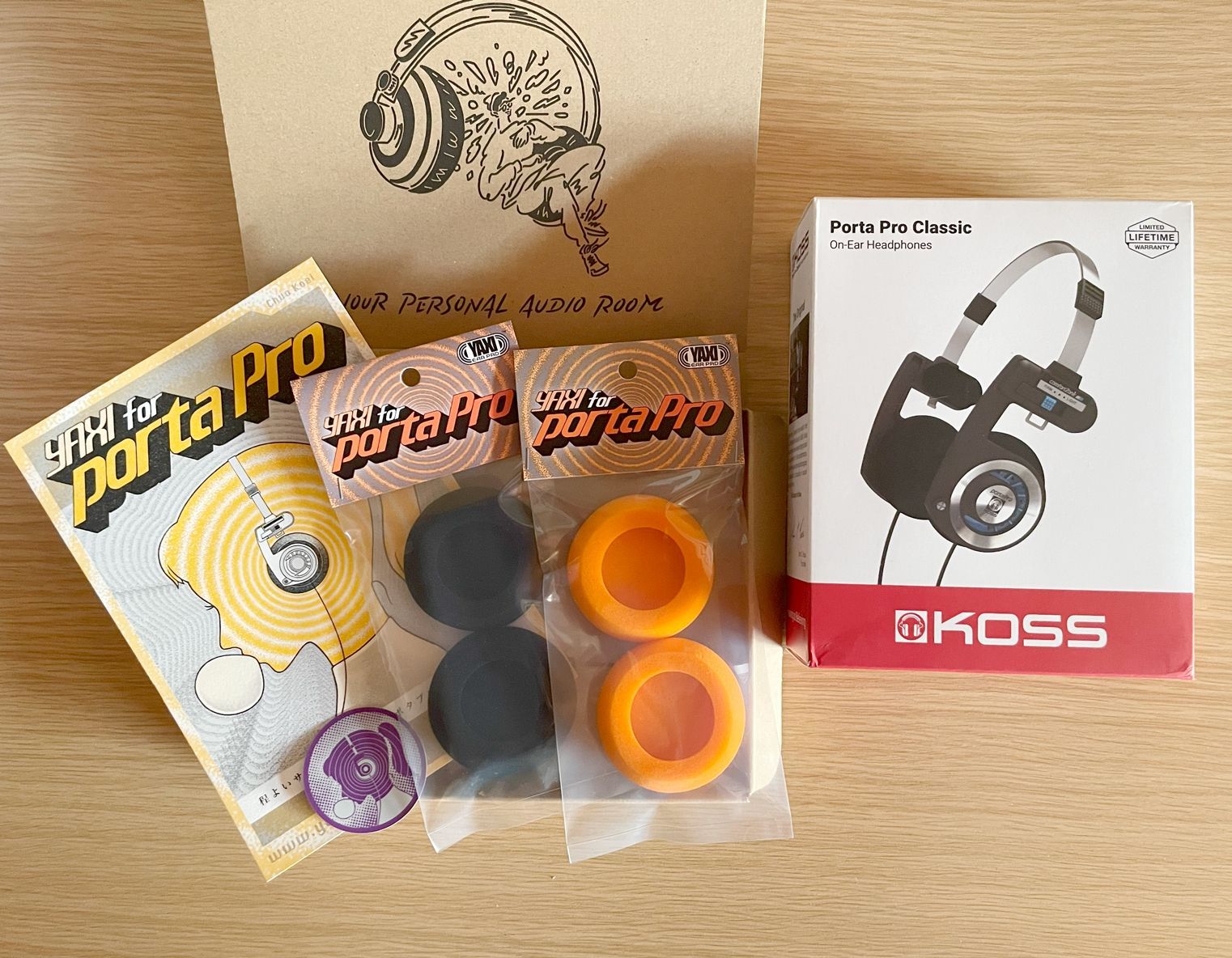 KOSS PORTAPROヘッドホン シルバー YAXI イヤーパッド 選べる2