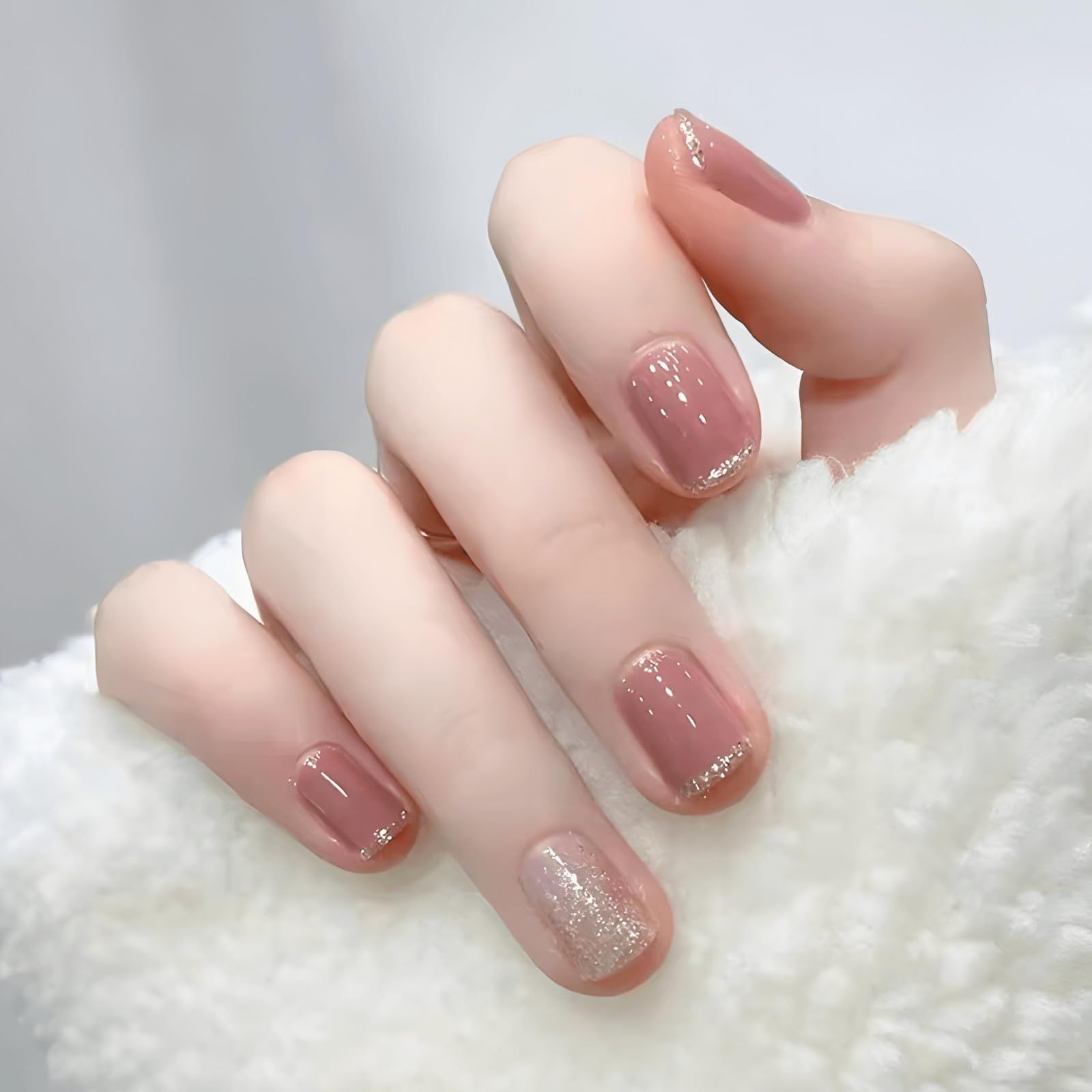 迅速発送】COLORBIRD ネイルチップ ショート 24枚 ピンク フレンチ