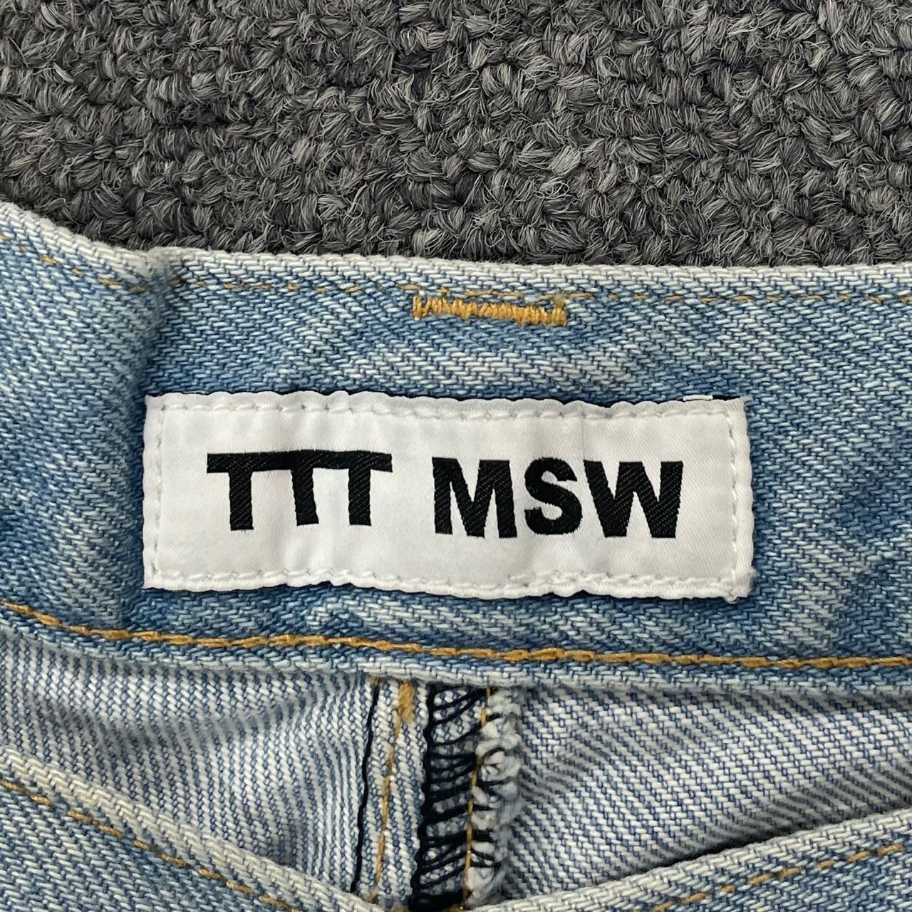 TTT_MSW 21SS Ice wash denim 刺繍 ピンタック デニム パンツ ジーンズ