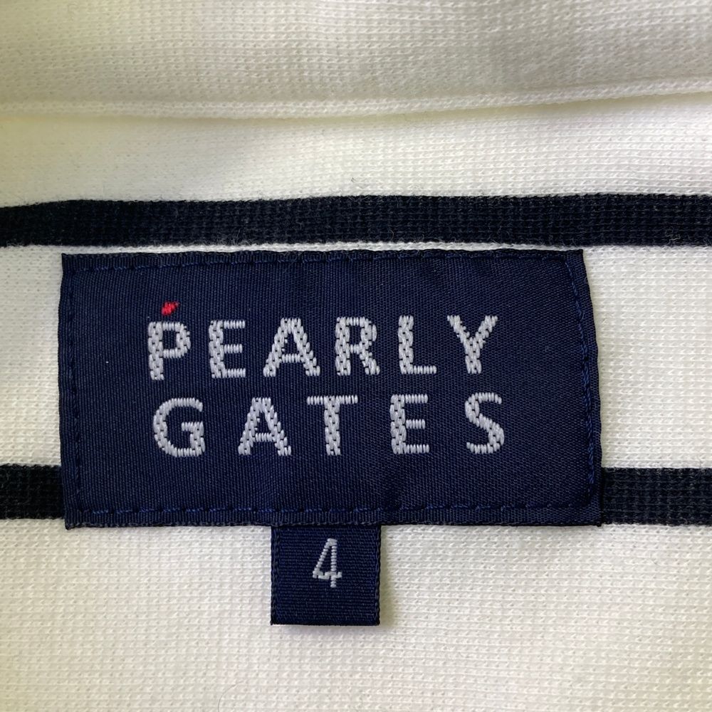 サイズ：4 PEARLY GATES パーリーゲイツ 2024年モデル 長袖ポロシャツ  ホワイト系 [240101293598] ゴルフウェア メンズ ストスト PEARLY GATES パーリーゲイツ 長袖ポロシャツ ストライプ柄