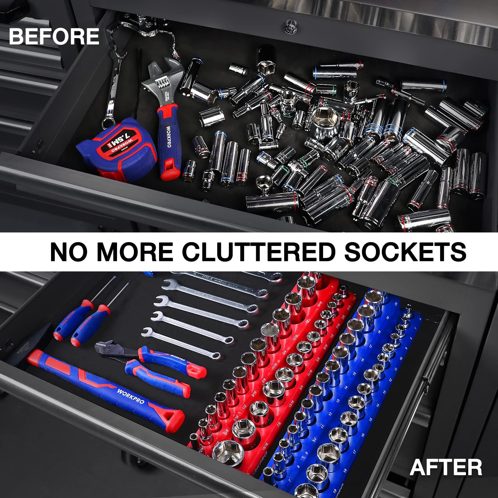 SAE-メトリックソケットホルダー 2個