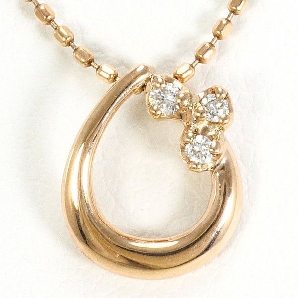 K10PG ネックレス necklace ダイヤ 0.03 総重量約1.3g 約39cm