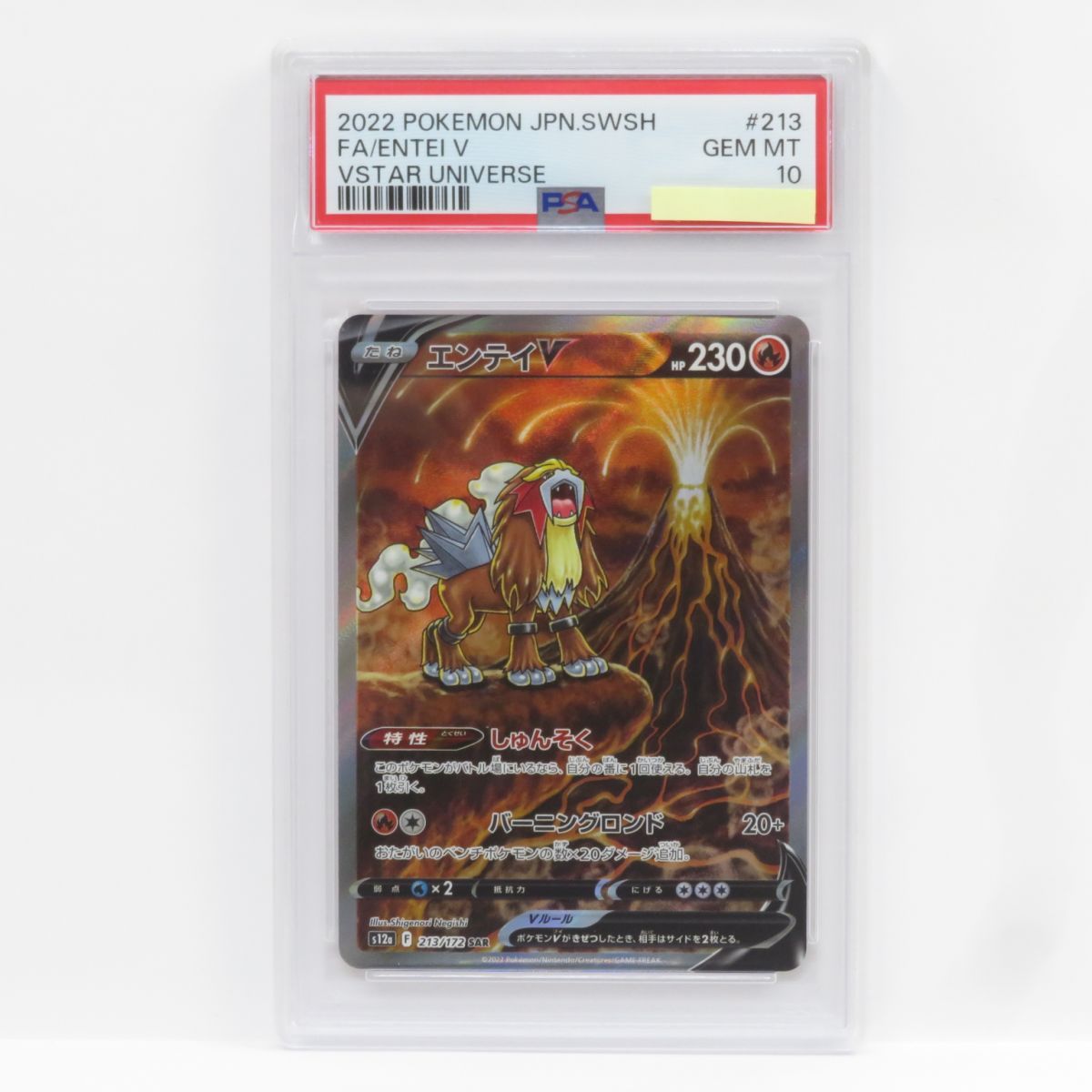 【PSA10】エンテイVsar PSA10】ポケモンカード エンテイV s12a 213/172 SAR 鑑定品