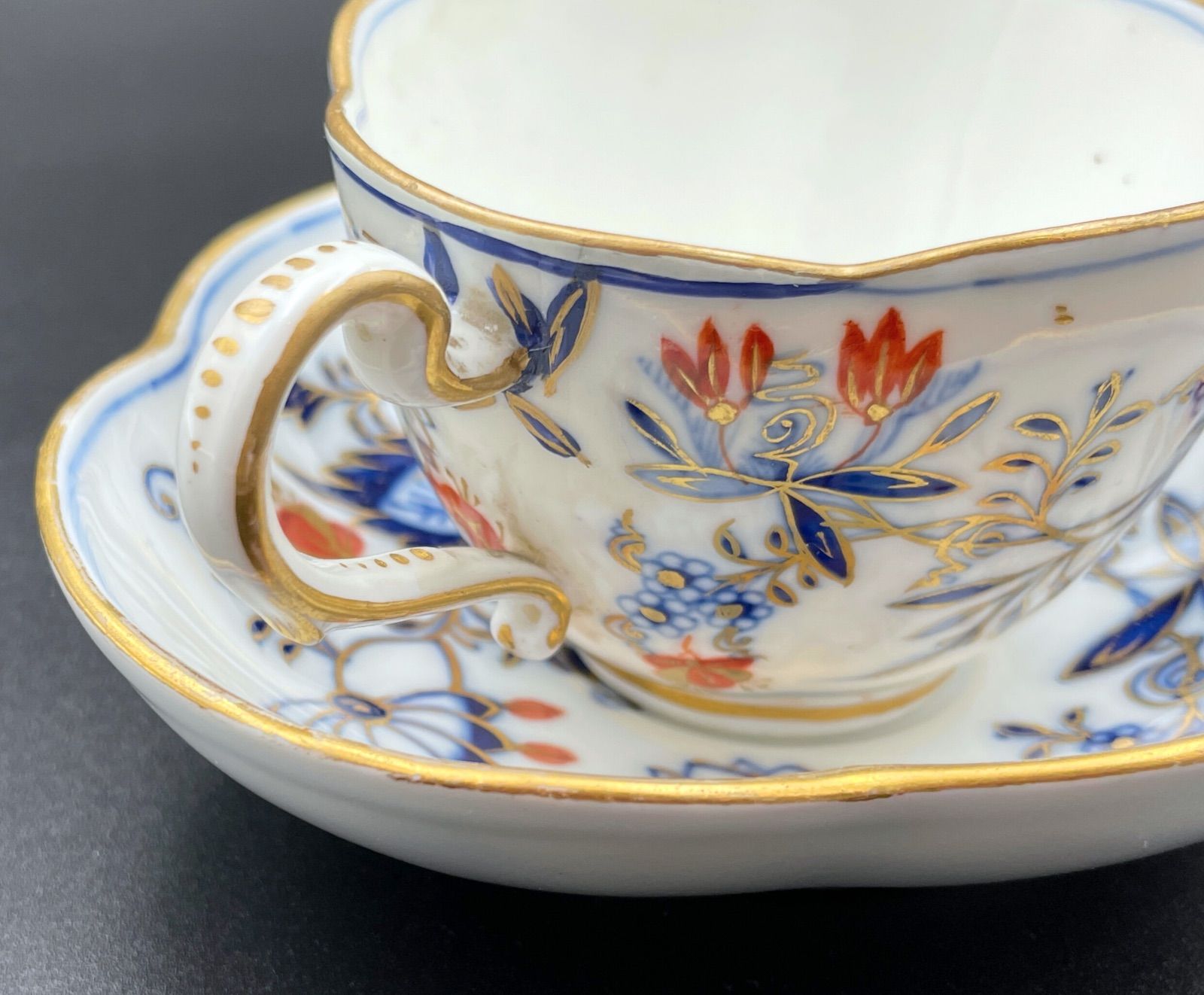 極希少】Meissen（マイセン） 一級品 四つ葉型カップ＆ソーサー 金彩と