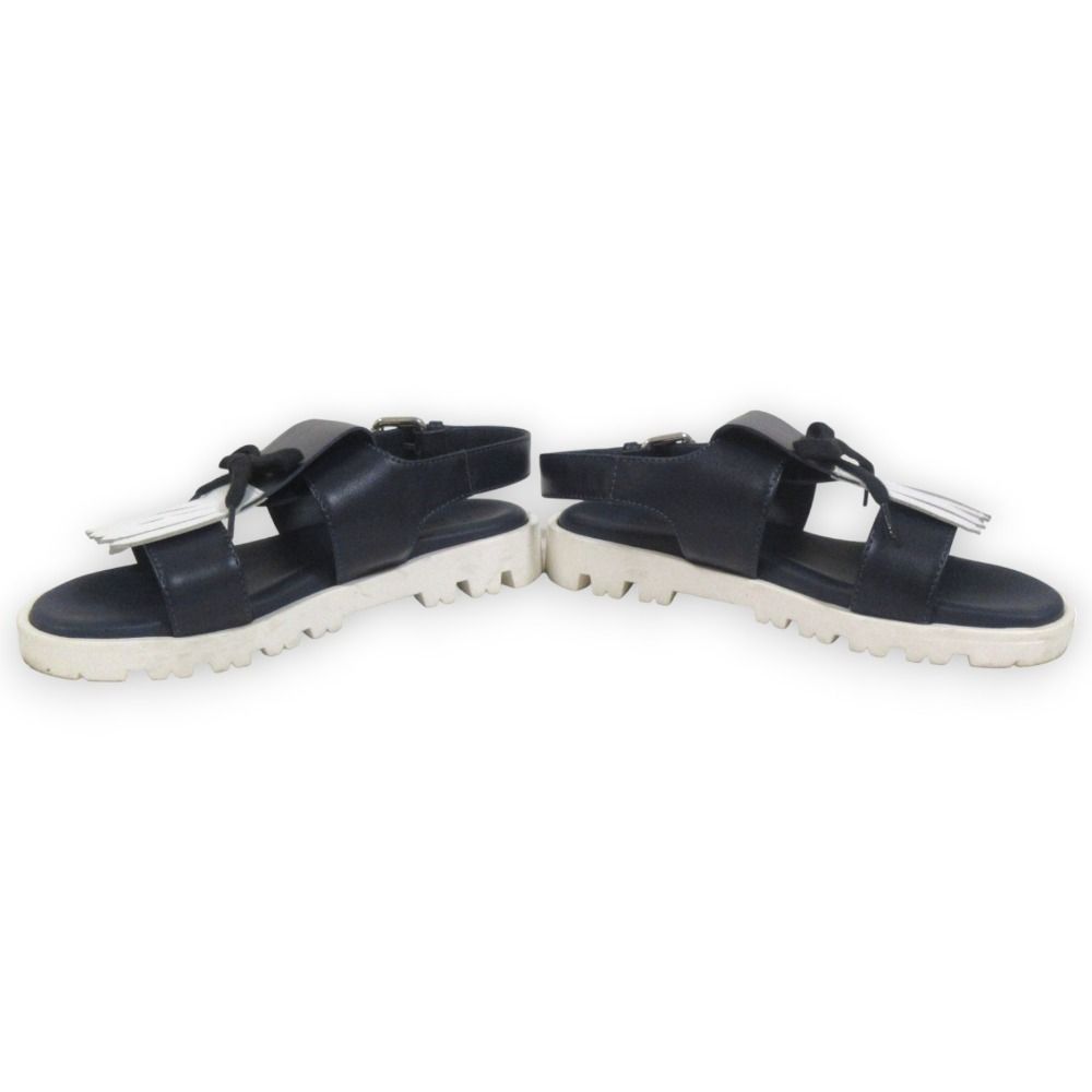 美品 MARNI マルニ レザー フリンジ リボン アンクルストラップ