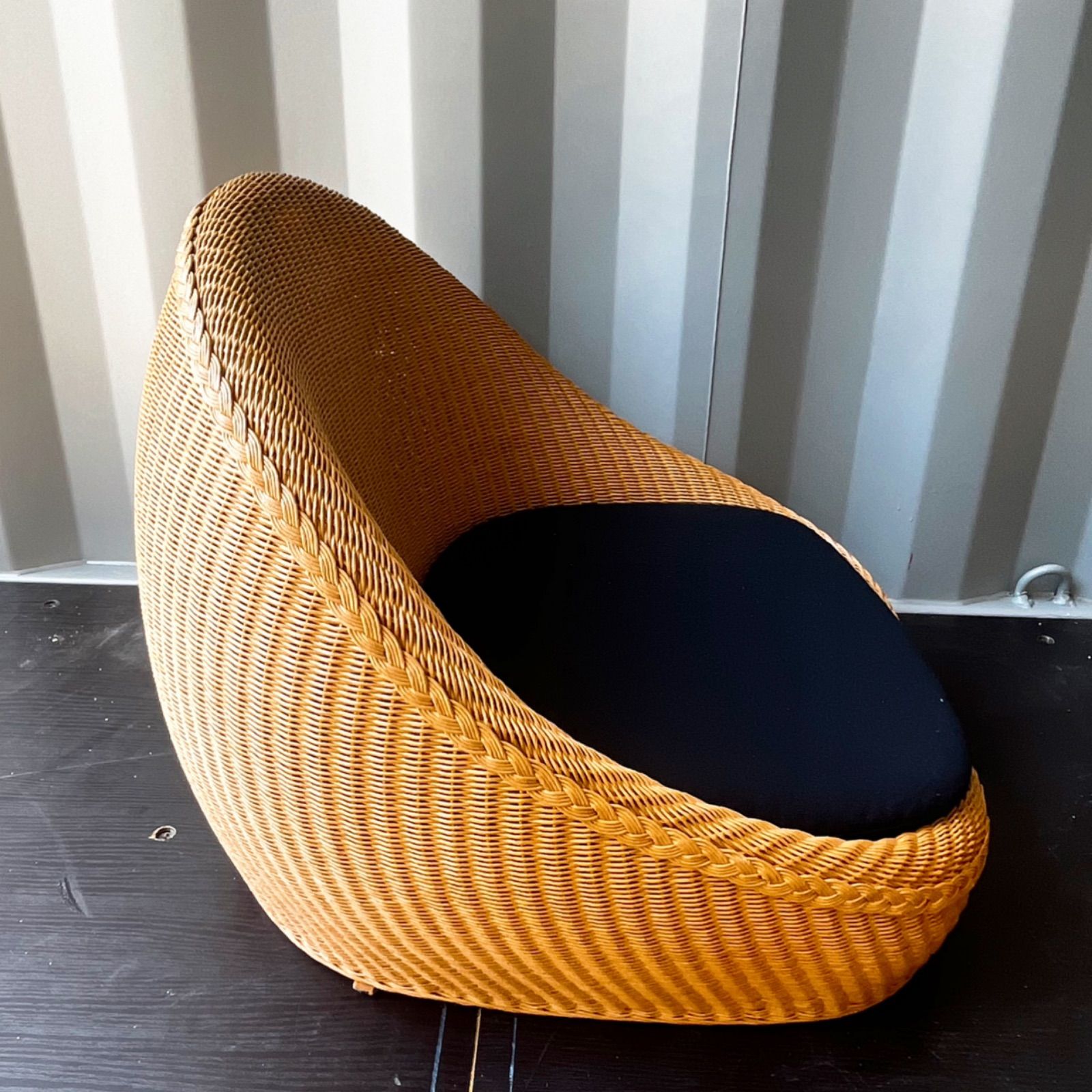 取付無料！ルームジャパン ダルマフロアチェア ナチュラルアジアンラタン座椅子４脚 取付無料！ルームジャパン ダルマフロアチェア ナチュラルアジアン