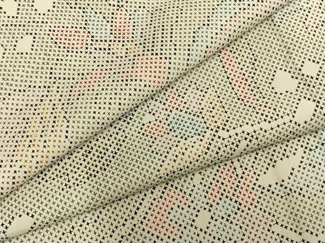 平和屋着物▽上質な紬 単衣 草花文 正絹 AABB2214fy