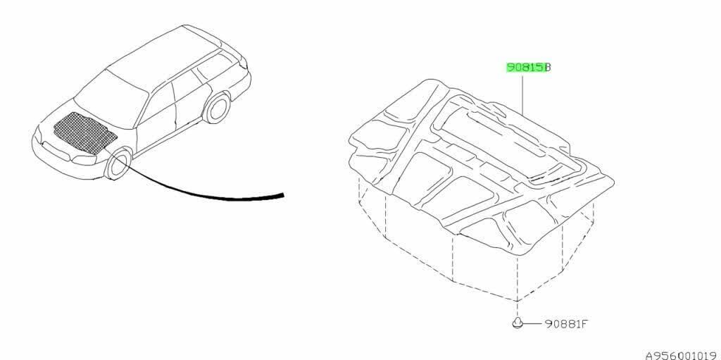 ●未使用 スバル BE5 BH5 レガシィ 純正 ボンネット フード インシュレーター SUBARU Front hood insulator