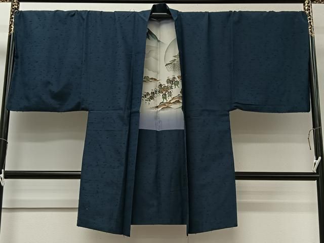平和屋着物○男性 黒紋付 羽織セット 正絹 逸品 DAAU0783tw