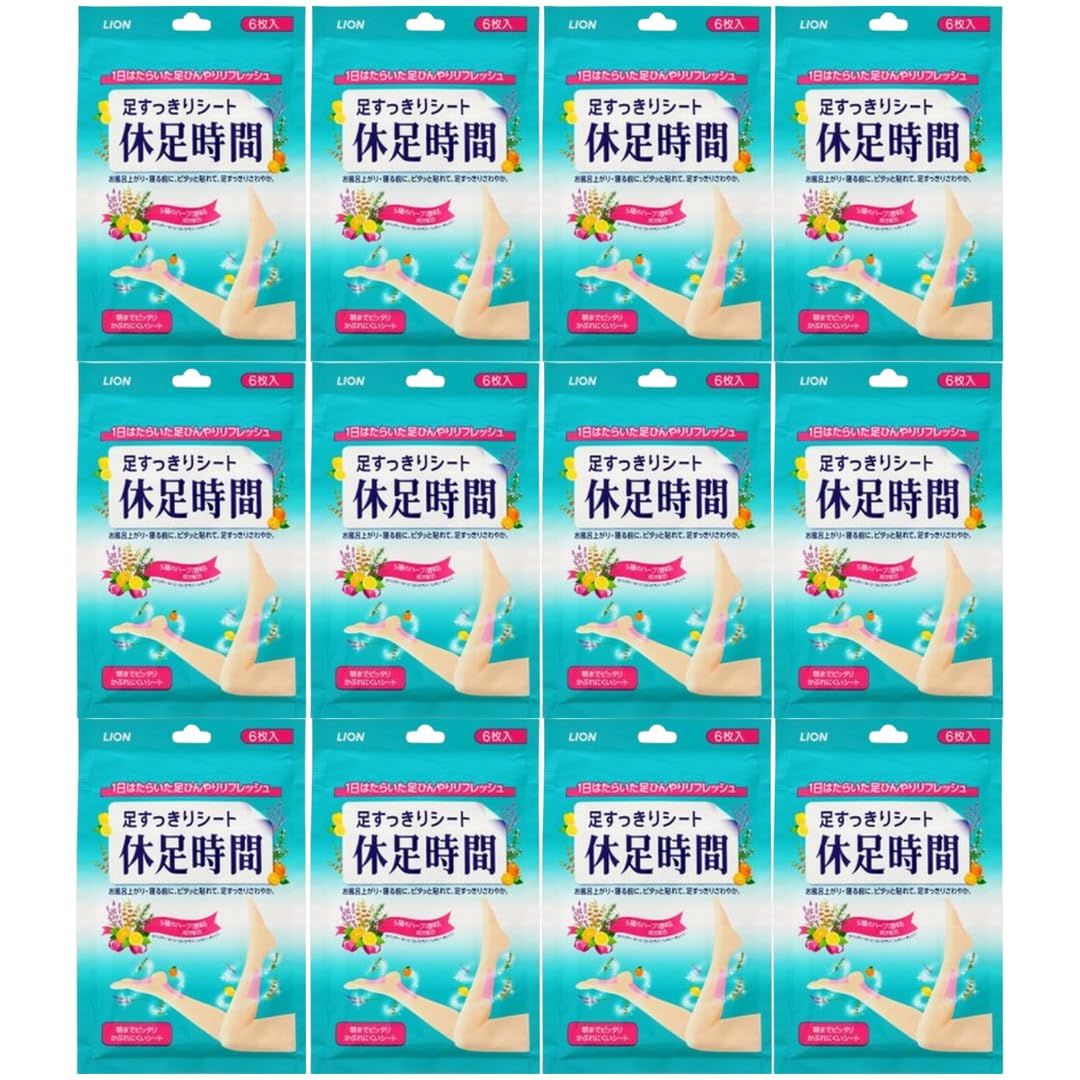 【まとめ買い】12個セット ライオン 休足時間 6枚入 [12個]