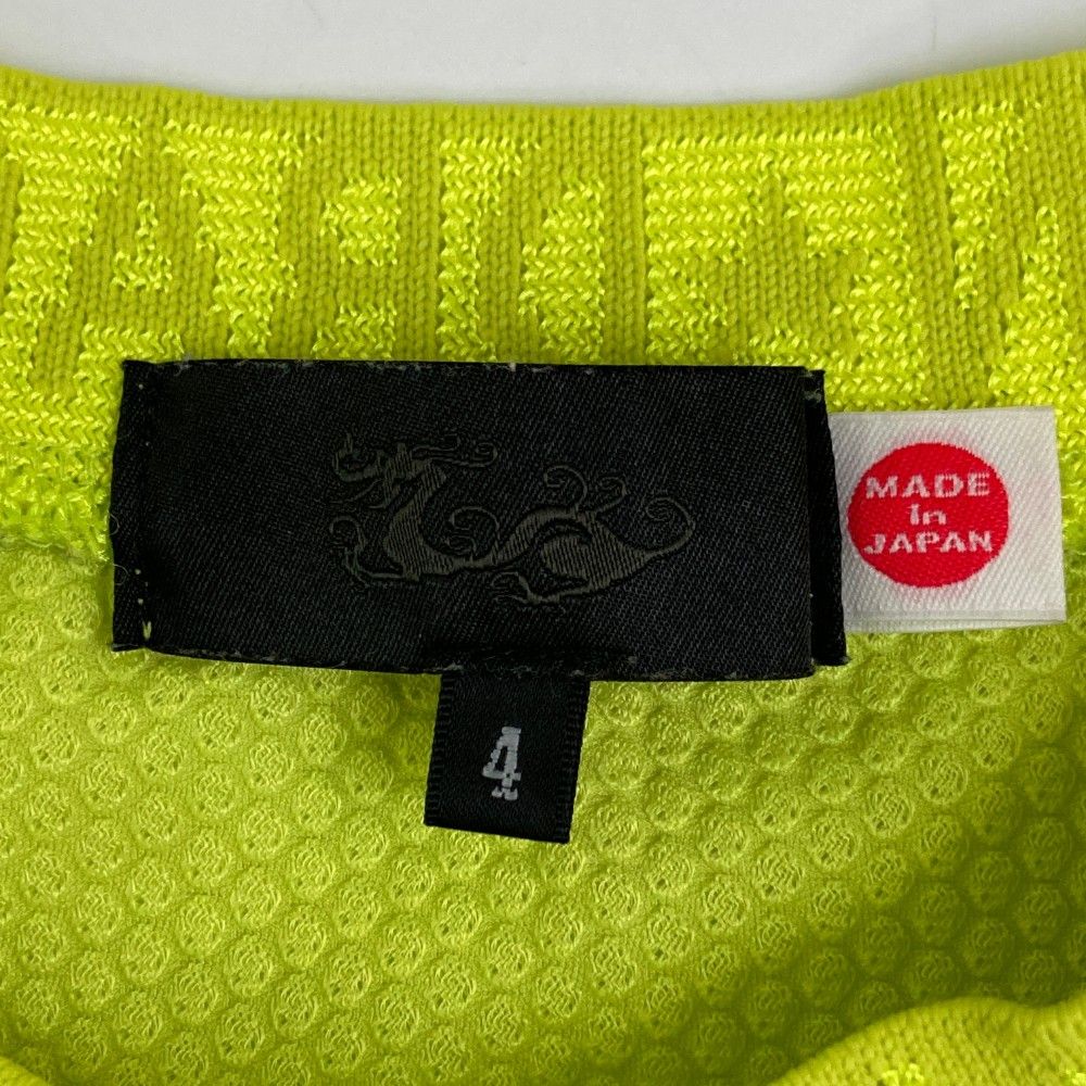 サイズ：4 DANCE WITH DRAGON ダンスウィズドラゴン  半袖モックネックTシャツ メッシュ  グリーン系 [240101421610] ゴルフウェア メンズ ストスト サイズ：4 DANCE WITH DRAGON ダンスウィズドラゴン 半袖モック