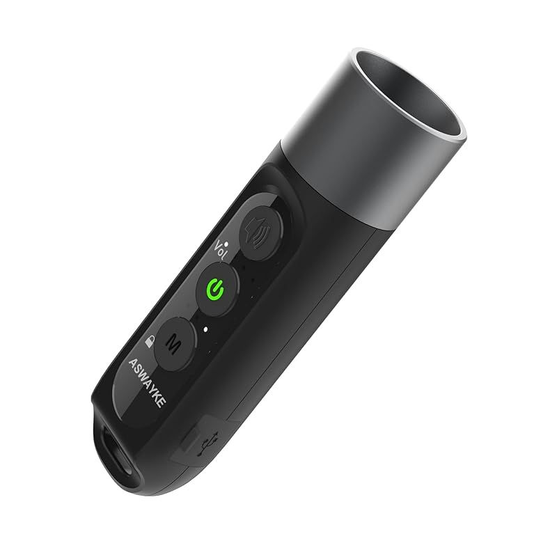 ASWAYKE 電子ホイッスル IPX5防水 大音量 125db 充電式1000mAh【4段階 3種類のホイッスル音】電子笛 スポーツ 審判 防災 防犯 TAN K1 (Black)