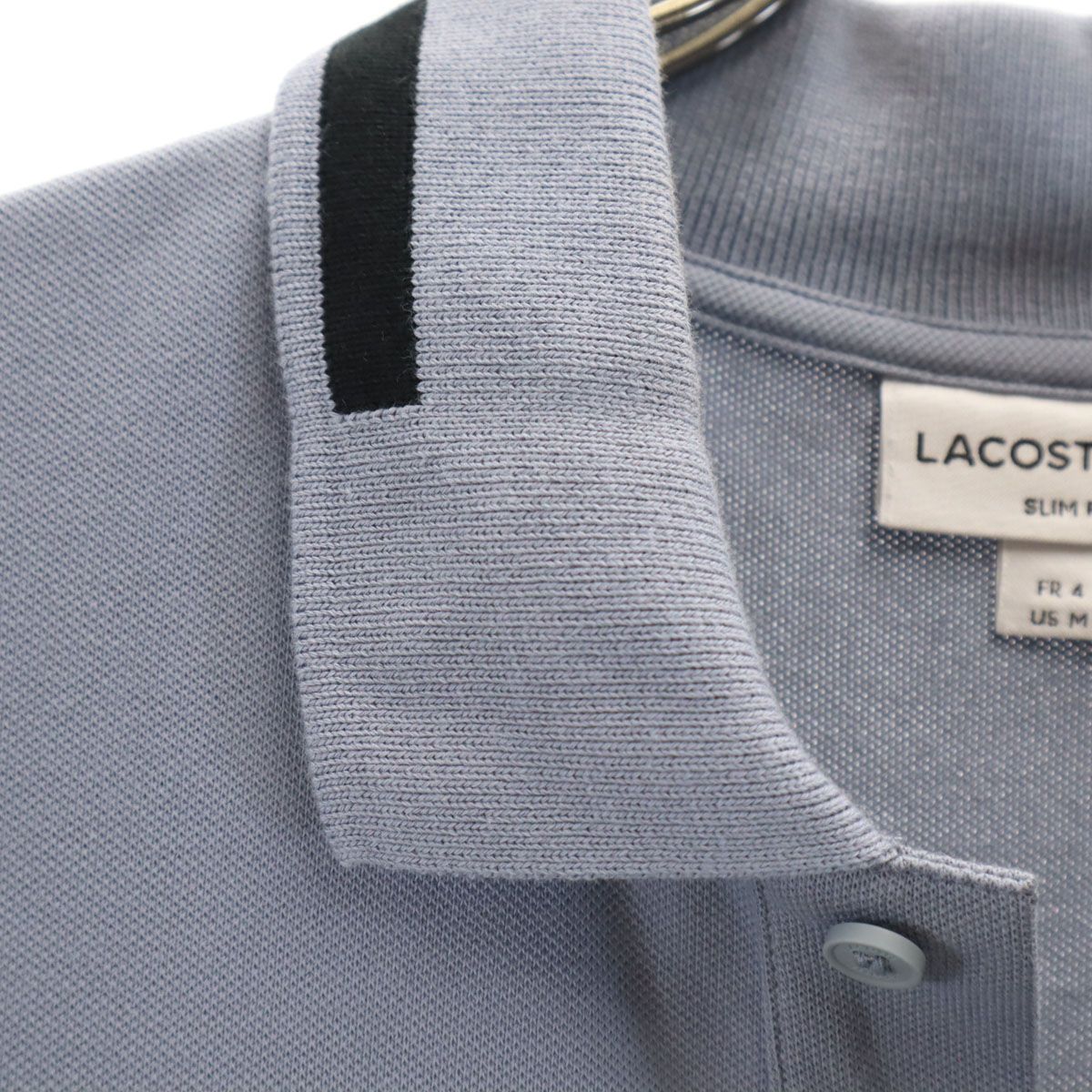 T*U様 古着　LACOSTE スリムフィット ポロシャツ グレー【149】 ラコステ LACOSTE スリムフィットポロシャツ (五分袖