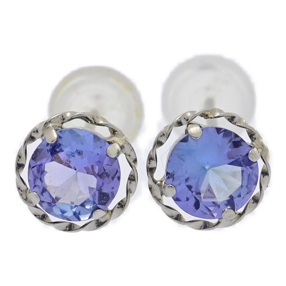 pt900(プラチナ)天然タンザナイト(トータル1.30ct)ピアス新品の