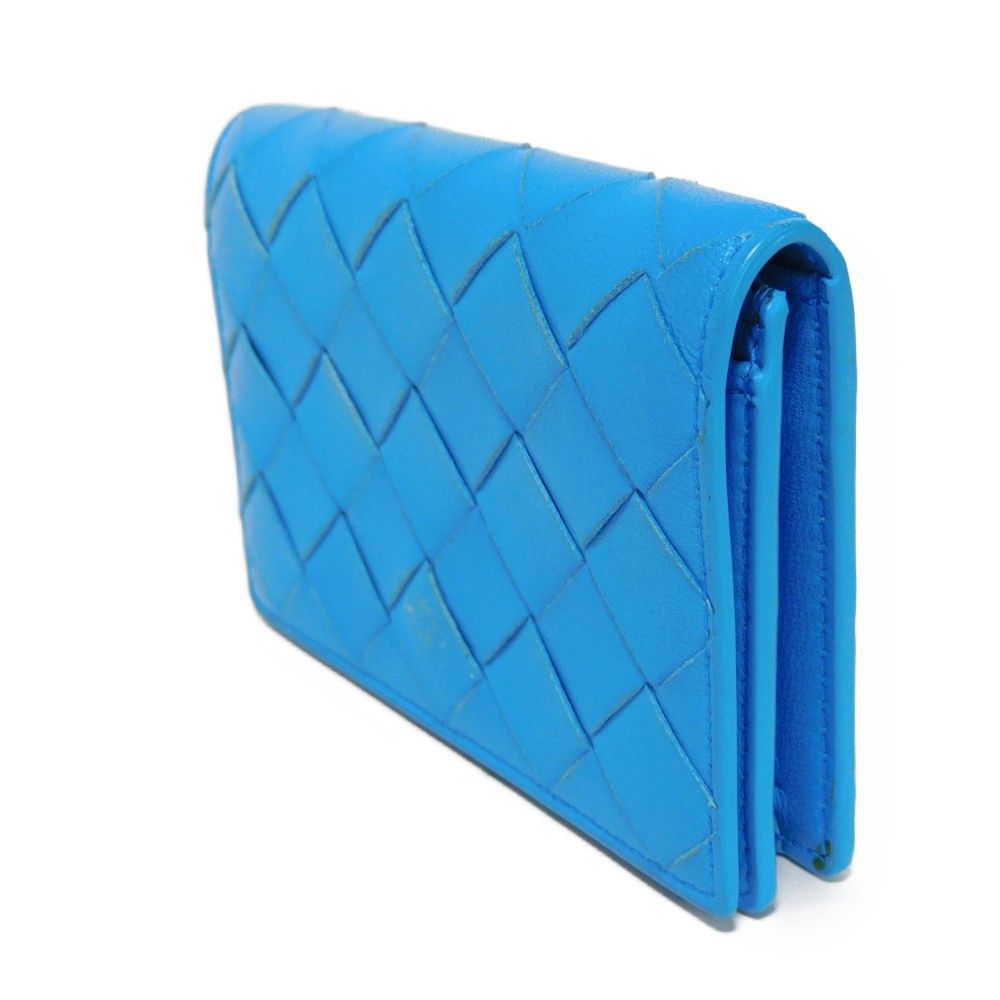 BOTTEGAVENETA ボッテガヴェネタ カードホルダー ナッパ カーフ ライト ブルー スナップボタン 二つ折り RFID ICチップ スイミングプール カードケース 593115 VCPP3 4611 BOTTEGAVENETA ボッテガヴェネタ カードホルダー ナッパ カーフ ライト