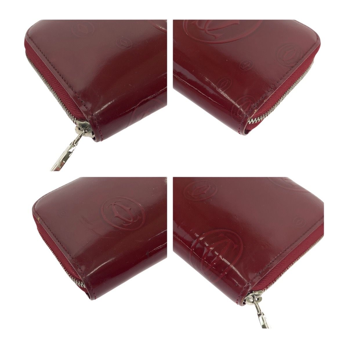 美品 CARTIER カルティエ ハッピーバースデー ボルドー シルバー金具  