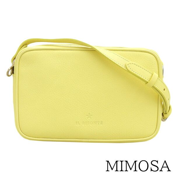 イルビゾンテ IL BISONTE レザー クロスボディ ショルダー バッグ OLIVETA CROSSBODY NERO NATURALE MIMOSA