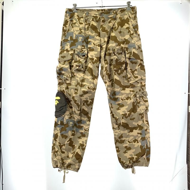 【中古】A BATHING APE Sand Camo Multi Pocket Wide Fit Pant サイズXL 001PTI301009M アベイシングエイプ カモフラ[19]