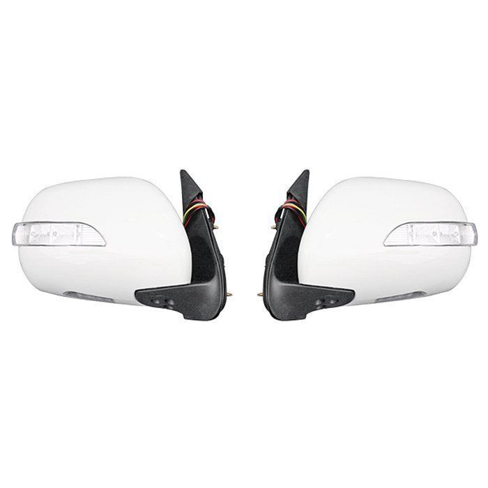 トヨタ ハイエース 200系 LEDウィンカー ウェルカム ランプ 付き 電格式 058 ホワイト 塗装品 ドアミラー Ver，1 左右セット
