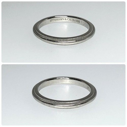 ティファニー TIFFANY ミルグレインバンドリング プラチナ 7.5号