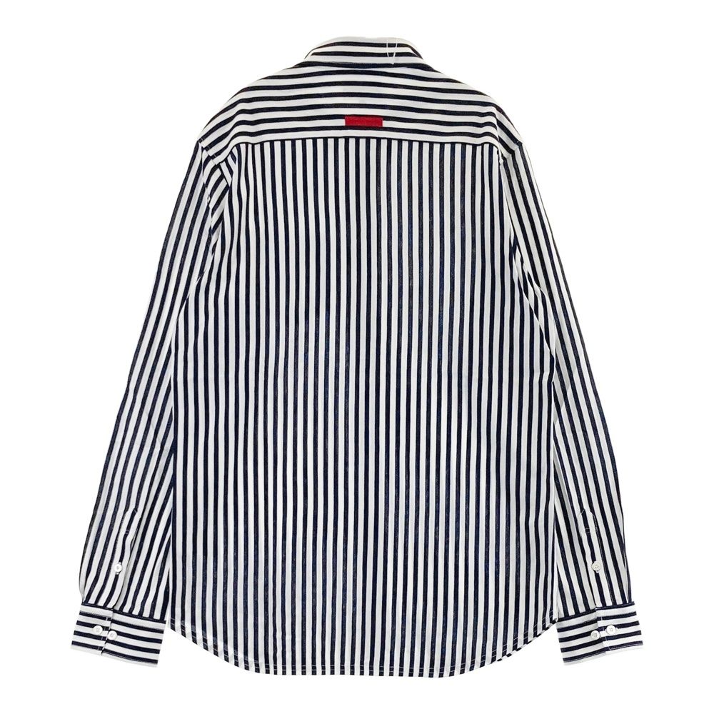 【美品】パーリーゲイツ　ゴルフウェア　長袖　シャツ　ストライプ柄　メンズ　4 M パーリーゲイツ ゴルフウェア 長袖 シャツ ストライプ柄 メンズ 4 M