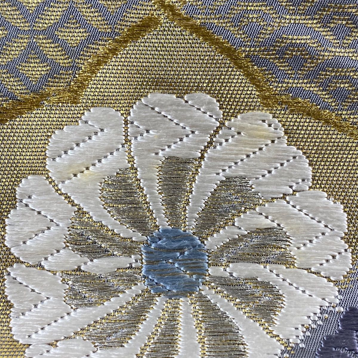 袋帯 黒 花文様 華柄 立涌 金銀糸 正絹 NO-1272