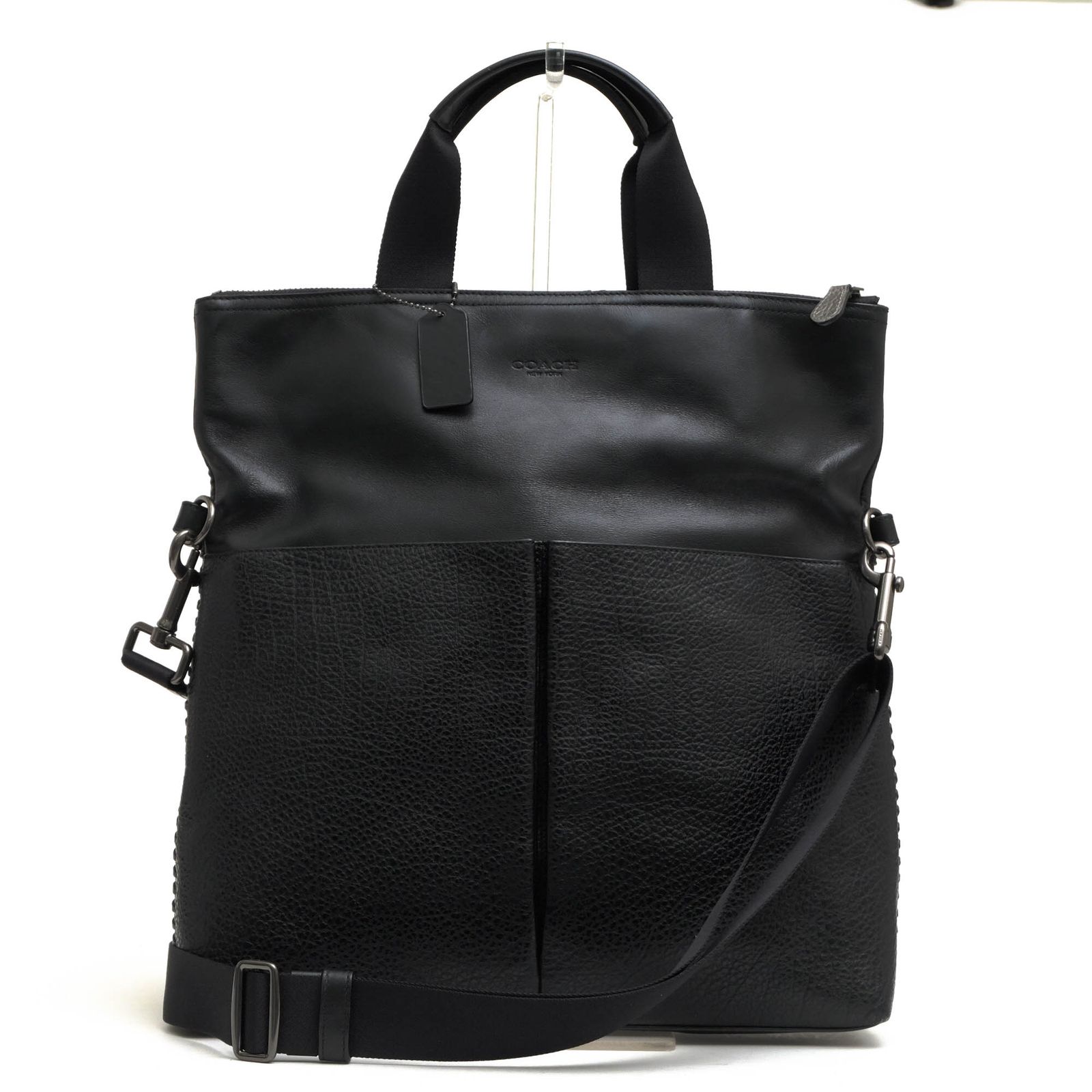 コーチ COACH バッグ トートバッグ 鞄 ハンドバッグ メンズ 男性 男性用 レザー 革 本革 ブラック 黒 F37750 Charles F over Tote チャールズ フォールドオーバー A4サイズ収納可 2WAY ショルダーバッグ