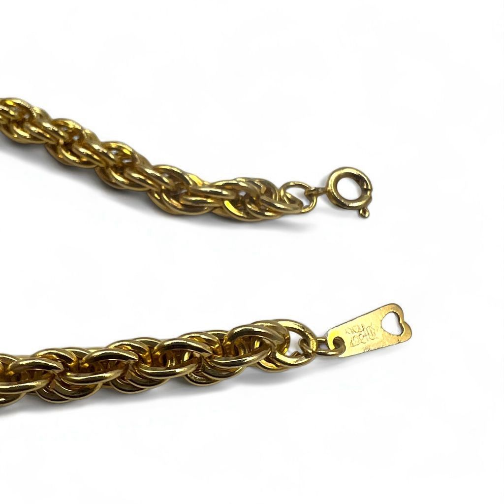 1960-1989 フランスvintage ツイストチェーンネックレス French Vintage Twist Bold Chain Bracelet フランス