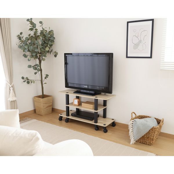 TV台(キャスター付) オーク 組立品【代引不可】 組立品代引 オークホワイト テレビ台 幅60cm 組立品代引不可 幅120cm・天然木ホワイトオーク製・引き戸式テレビボード