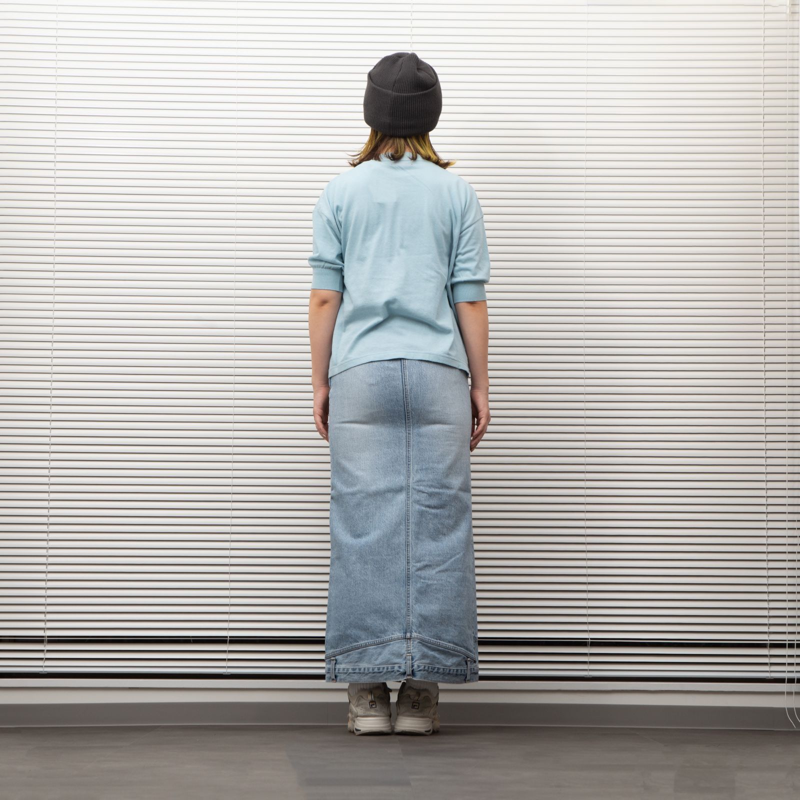 MEYAME メヤメ COTTON KNIT TEE BLUE コットン ニットT 新品