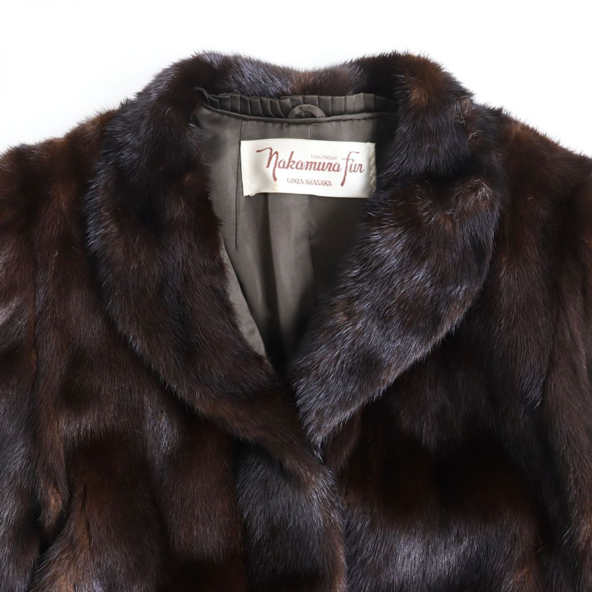 美品●Nakamura Fur ナカムラファー MINK ミンク 本毛皮ショートコート ジャケット ダークブラウン 11号 毛質艶やか・柔らか◎ 美品○Nakamura Fur ナカムラファー MINK ミンク 本毛皮ショートコート
